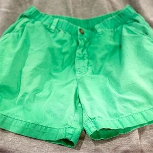Chubbies Green Flat Front Shorts Lightweight Casual